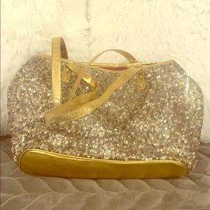 Beautiful Gold Sequin Nine West Tote Bag